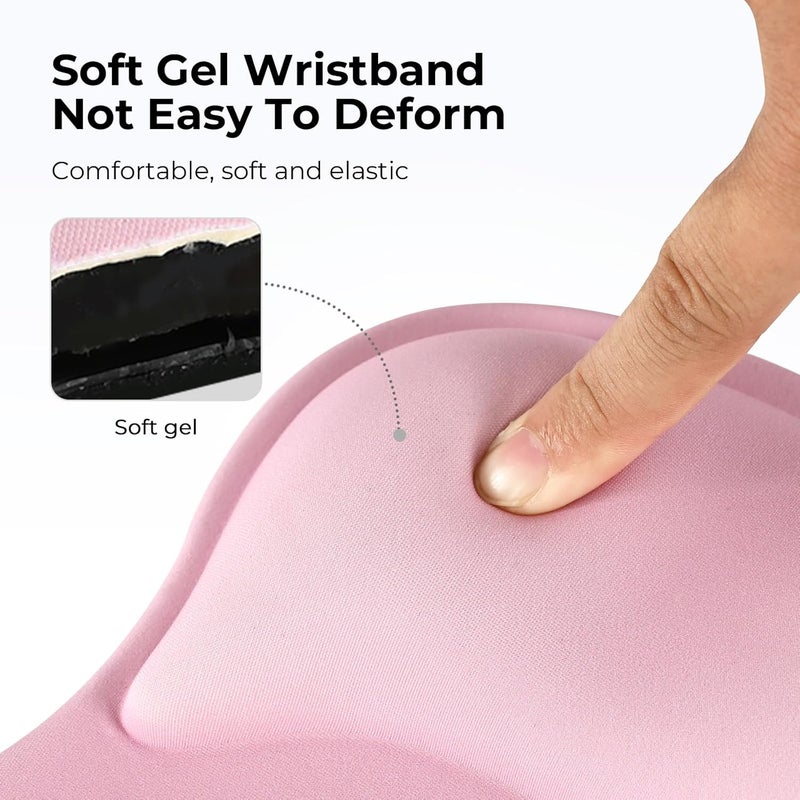 Eoocoo Ergonomic Mouse Pad with Gel Wrist Rest Support Middle Concave Design, Relieve Wrist Pain Mousepad, Non-Slip Base for Laptop, Computer, Office Desk Accessories for Women, Carpal Tunnel Syndrome - Image 4